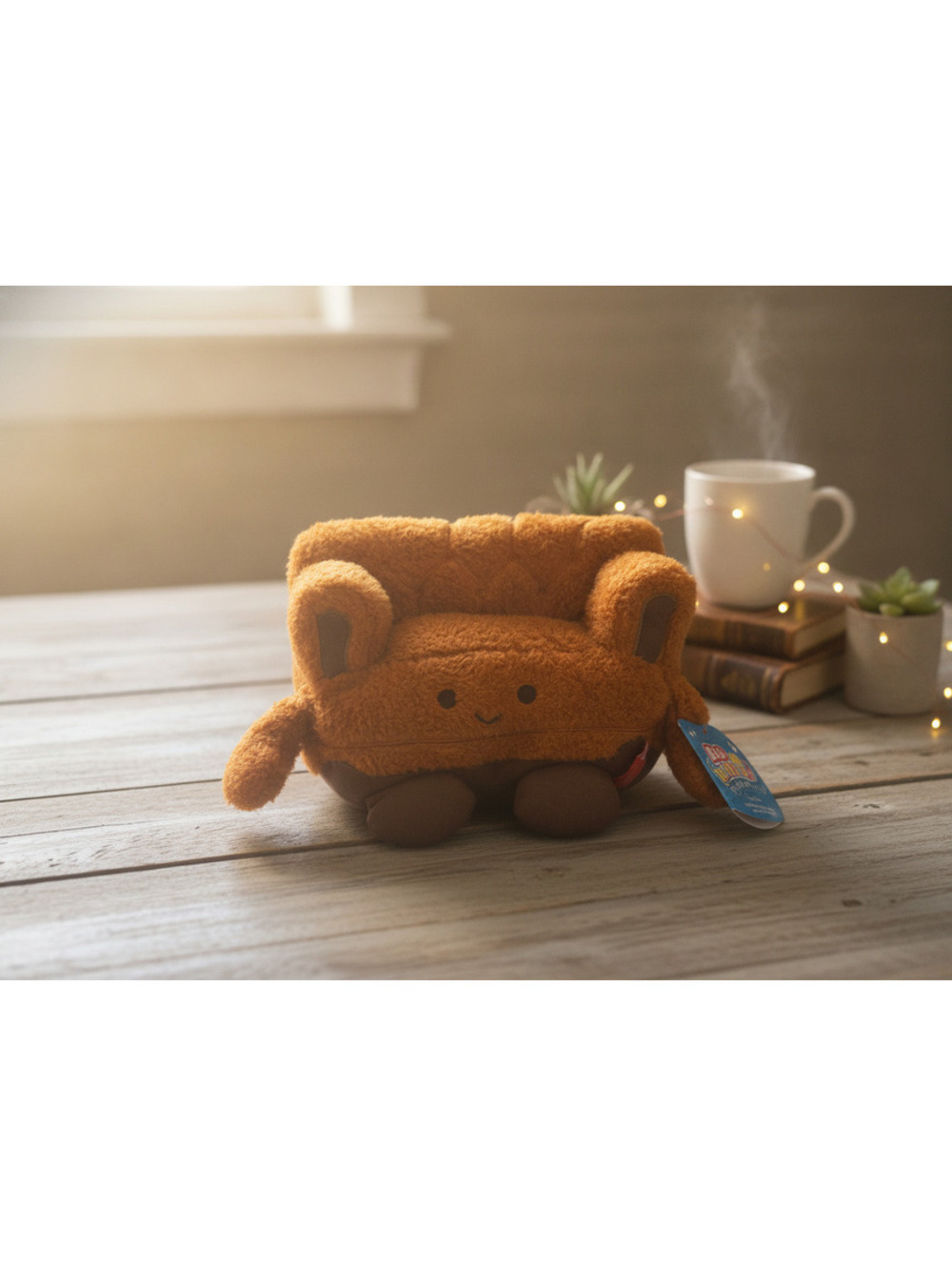 Bum Bumz Plush Miniature Sofa Couch with Friendly Face, New with Tags